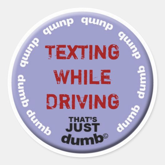 Sticker Rond Texter en conduisant (Devant)