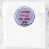 Sticker Rond Texter en conduisant (Sac)