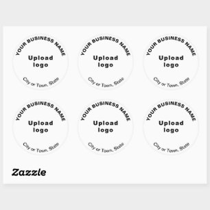 Sticker Rond Textes de Motif rond Marque d'affaires en blanc