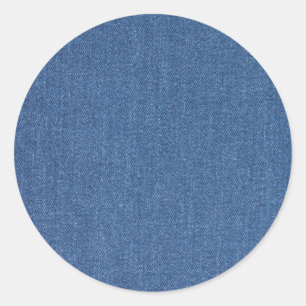 Sticker Rond Textile fabric bleu fashion jean denim