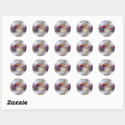 Sticker Rond Texture abstraite d'encre alcoolique avec des acce (Feuille)