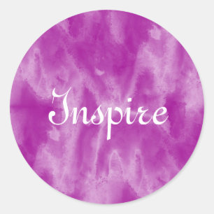 Sticker Rond texture arrière - plan aquarelle violet transparen