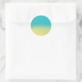 Sticker Rond Texture d'aquarelle Ombre - Turquoise et Jaune (Sac)