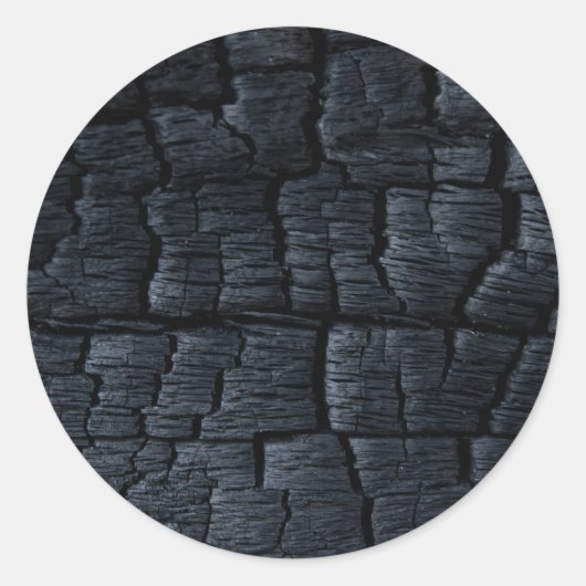 Sticker Rond Texture de bois brûlé (Devant)