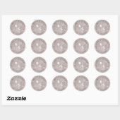 Sticker Rond Texture de bois rustique brun automne mariage (Feuille)
