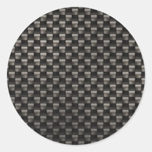 Sticker Rond Texture de fibre de carbone