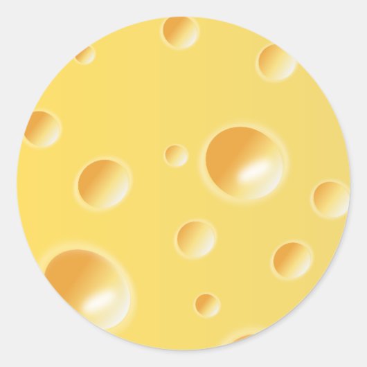 Sticker Rond Texture de fromage suisse jaune (Devant)