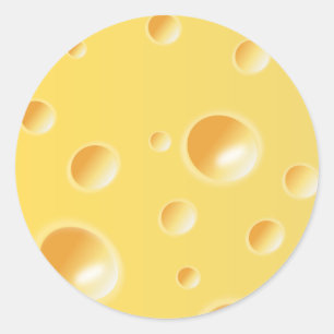 Sticker Rond Texture de fromage suisse jaune