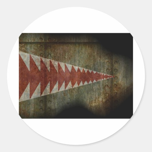 Sticker Rond texture de la bouche de requin (Devant)