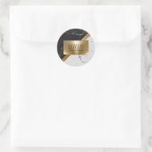 Sticker Rond Texture de marbre et or (Sac)