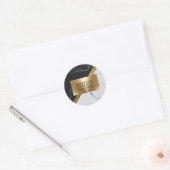 Sticker Rond Texture de marbre et or (Enveloppe)