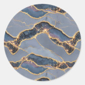 Sticker Rond Texture de marbre gris foncé de luxe avec veines d (Devant)