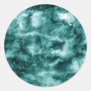 Sticker Rond Texture de marbre vert foncé