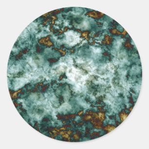 Sticker Rond Texture de marbre verte avec des veines