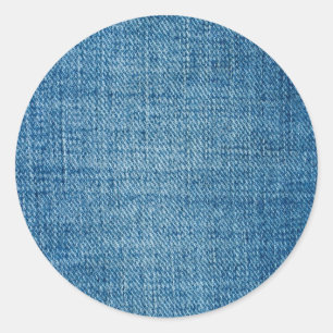 Sticker Rond texture de tissu de jeans