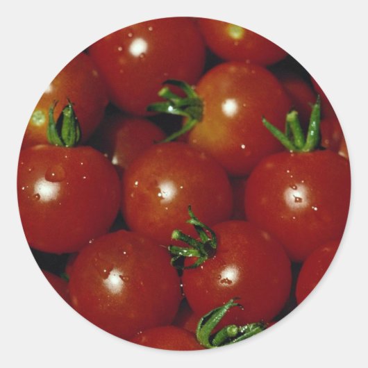 Sticker Rond Texture de tomates de cerise douce (Devant)