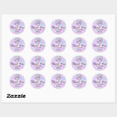 Sticker Rond texture d'opale rose merci (Feuille)