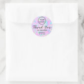 Sticker Rond texture d'opale rose merci (Sac)