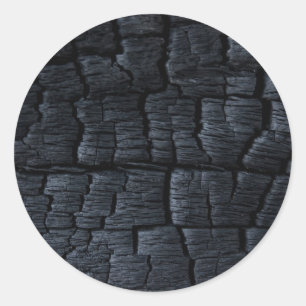 Sticker Rond Texture du bois brûlé