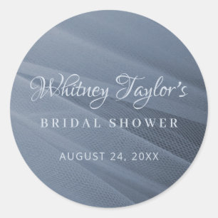 Sticker Rond Texture Dusty Blue Tulle
