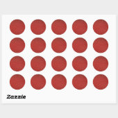 Sticker Rond Texture en cuir rouge illustrative (Feuille)