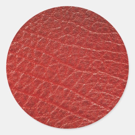 Sticker Rond Texture en cuir rouge illustrative (Devant)