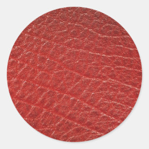 Sticker Rond Texture en cuir rouge illustrative