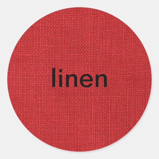 Sticker Rond Texture en lin rouge (Devant)
