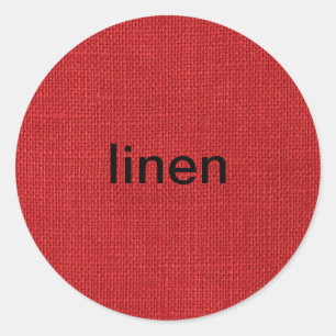 Sticker Rond Texture en lin rouge
