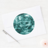 Sticker Rond Texture en marbre vert foncé (Enveloppe)