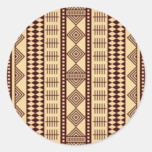 Sticker Rond texture ethnique Brown (Devant)