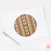 Sticker Rond texture ethnique Brown (Enveloppe)