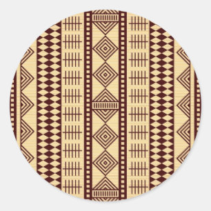 Sticker Rond Texture ethnique Brown