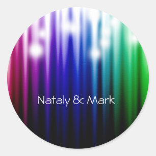 Sticker Rond texture étincelante arc-en-ciel