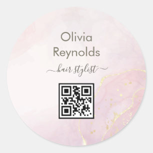 Sticker Rond Texture minimaliste moderne en marbre rose or