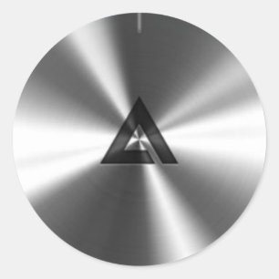 Sticker Rond Texture moderne réaliste en acier brillant