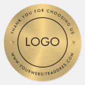 Sticker Rond Texture noire or Typographie personnalisée (Devant)