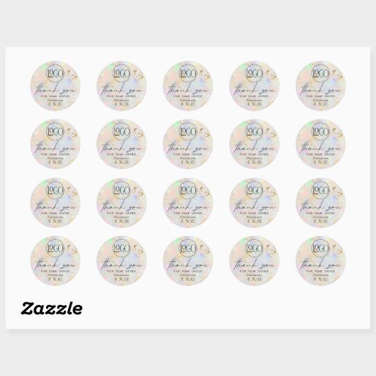 Sticker Rond texture opale merci (Feuille)