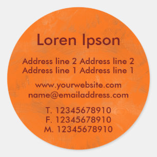 Sticker Rond Textured Orange Business / Profile