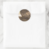 Sticker Rond Textures en bois Cabine (Sac)