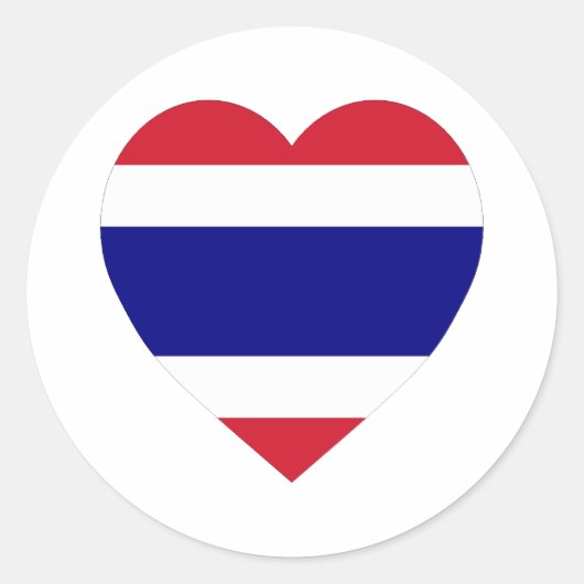 Sticker Rond Thailande - Coeur du drapeau (Devant)