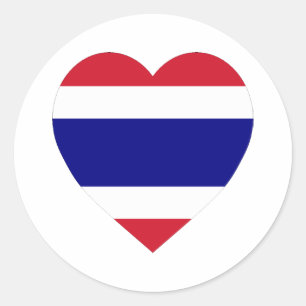 Sticker Rond Thailande - Coeur du drapeau