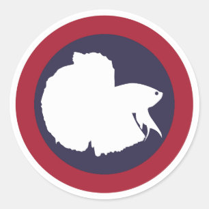 Sticker Rond Thaïlande Siamais combattant le poisson Betta Thai