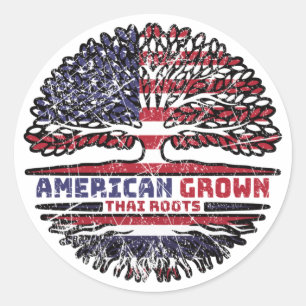 Sticker Rond Thaïlande Thaïlande États-Unis Amérique États-Unis