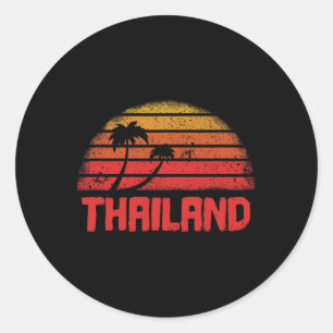 Sticker Rond Thaïlande Vintage Rétro 70s Throwck