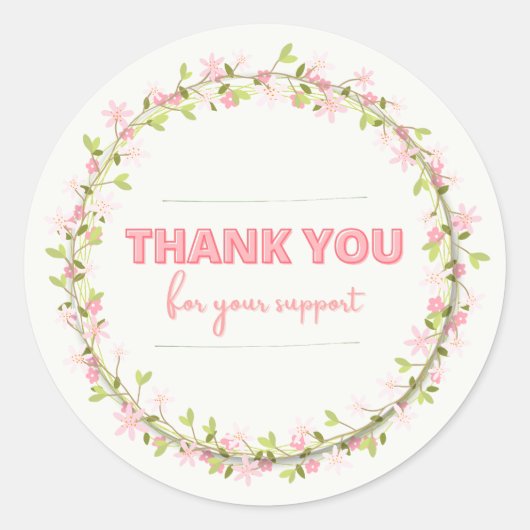 STICKER ROND THANK FOR YOU SUPPORT (Devant)