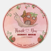 Sticker Rond Thank You Berry Much 1st Birthday  (Devant)