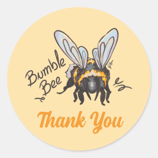 Sticker Rond Thank You Bumble Bee (Devant)