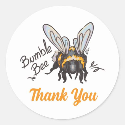 Sticker Rond Thank You Bumble Bee (Devant)