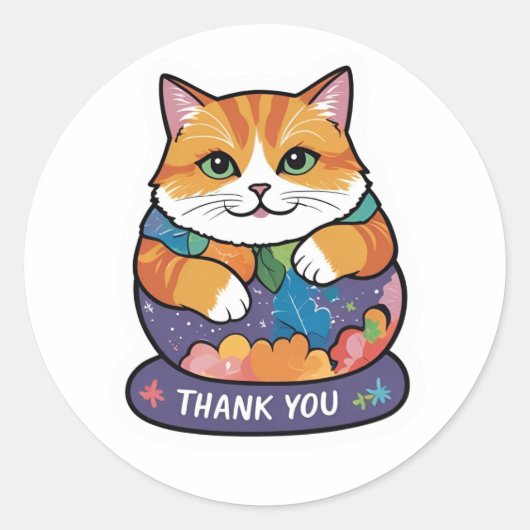 Sticker Rond Thank You CAT (Devant)